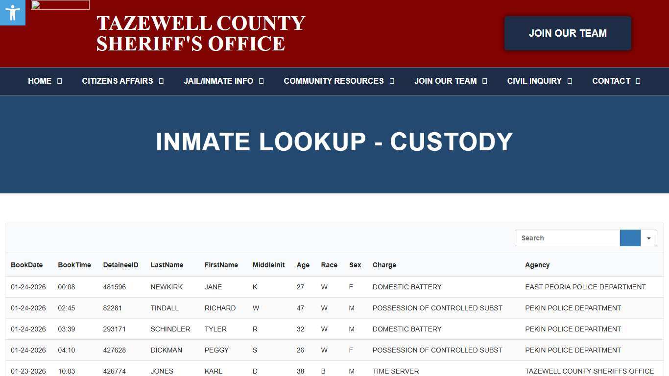 Inmate Lookup - C - Tazewell County Sheriff