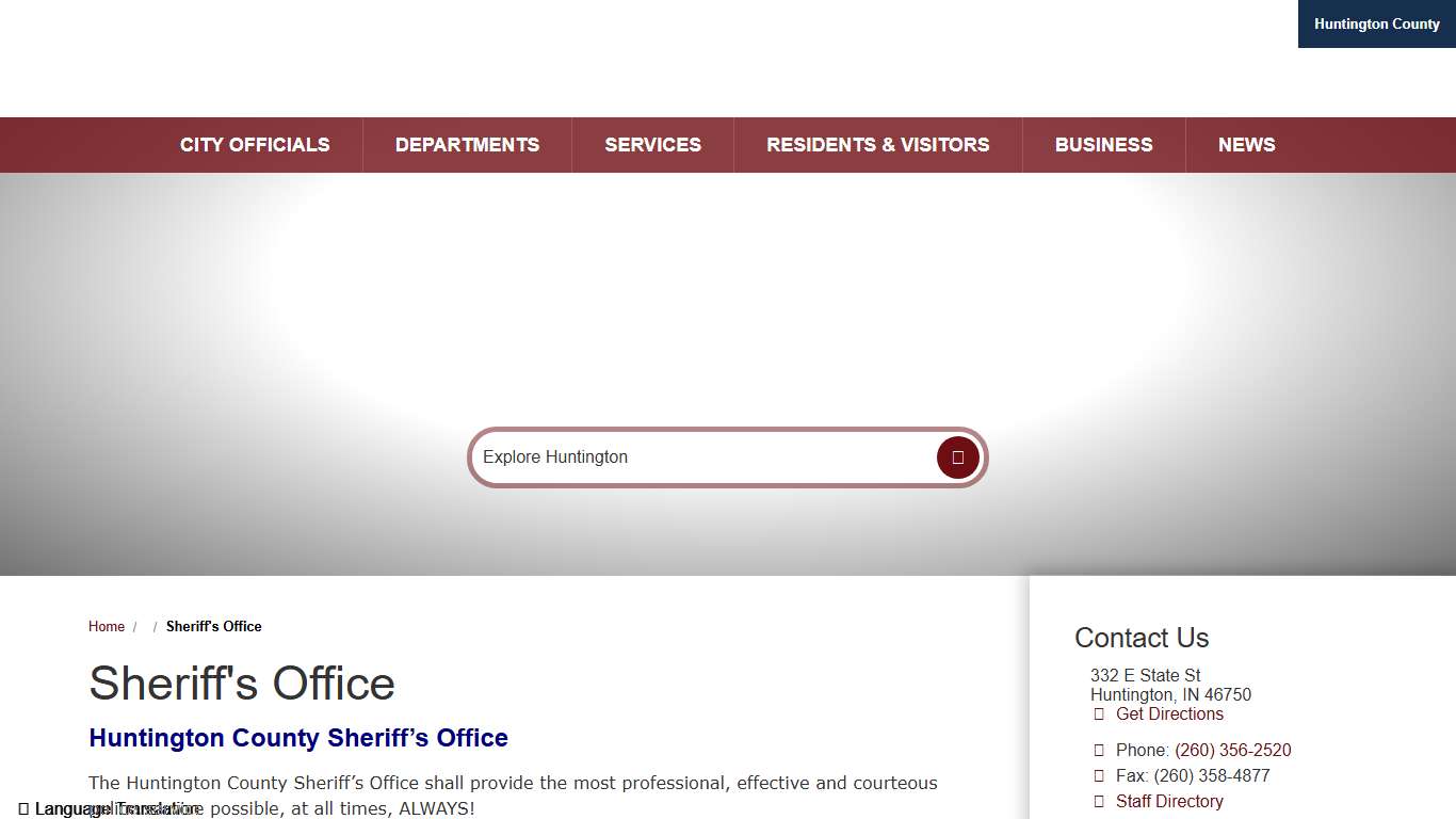 Sheriff's Office / City of Huntington, Indiana