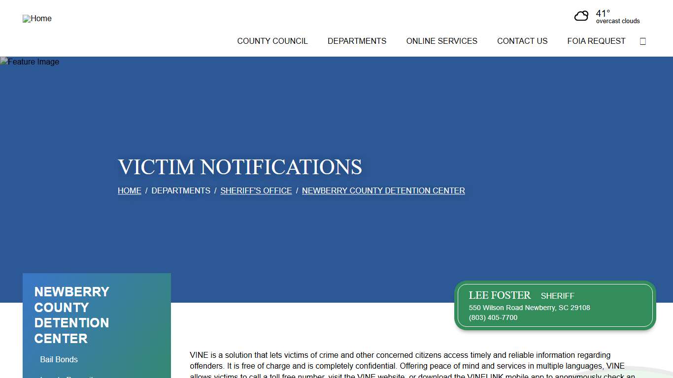 Victim Notifications Newberry County, SC